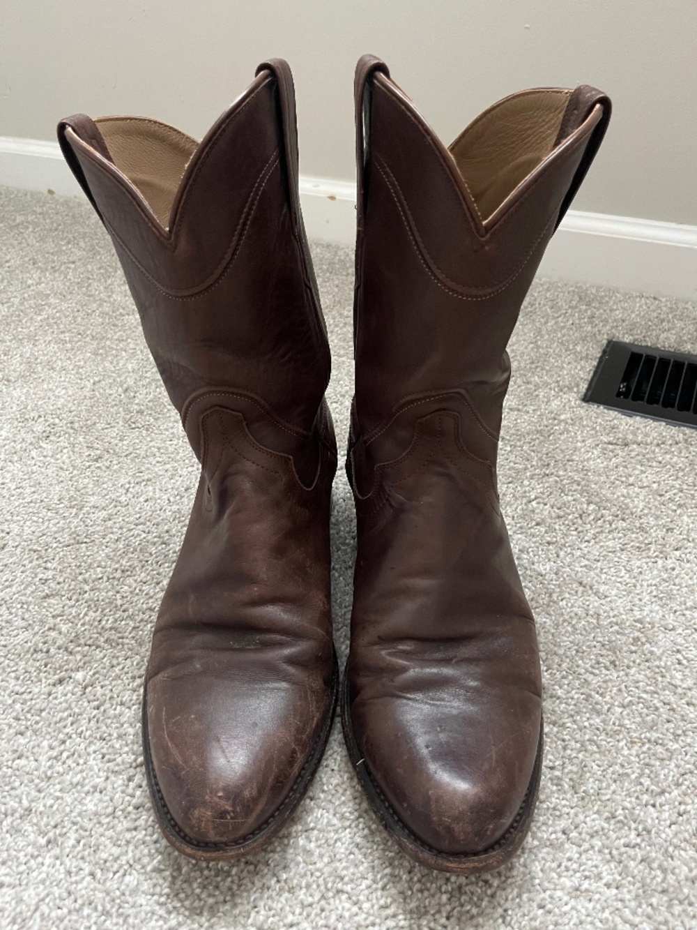 Tecovas Mens Brown Leather Roper Boots Round Toe 11.5